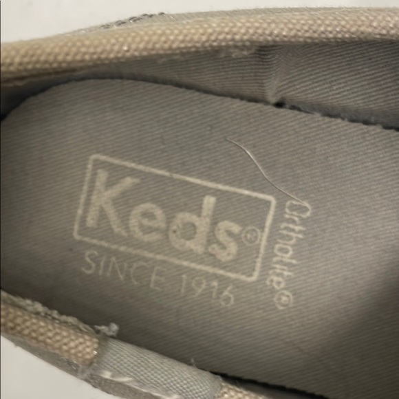 Keds Grey Shimmer Canvas Sneakers Casual Low-Top - Picture 3 of 12
